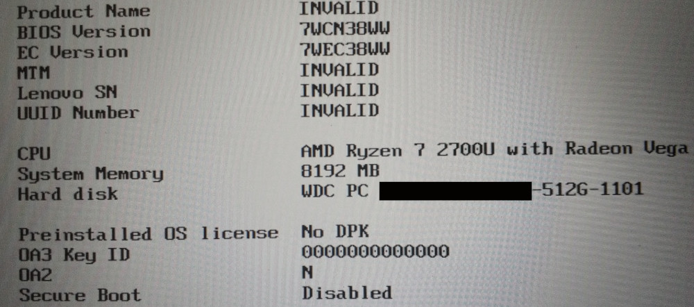 laptop and firmware menu