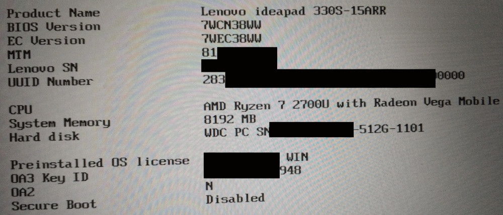 laptop and firmware menu