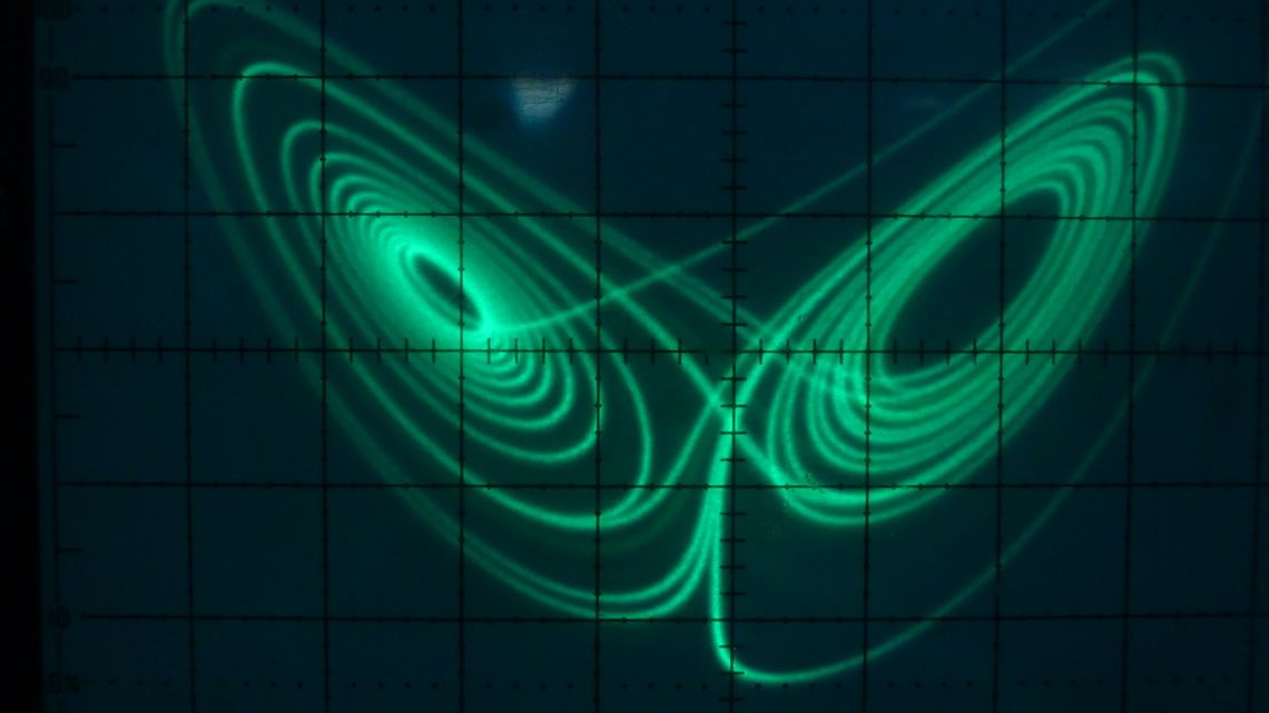 Der Lorenz-Attraktor auf dem Oszilloskop-Bildschirm